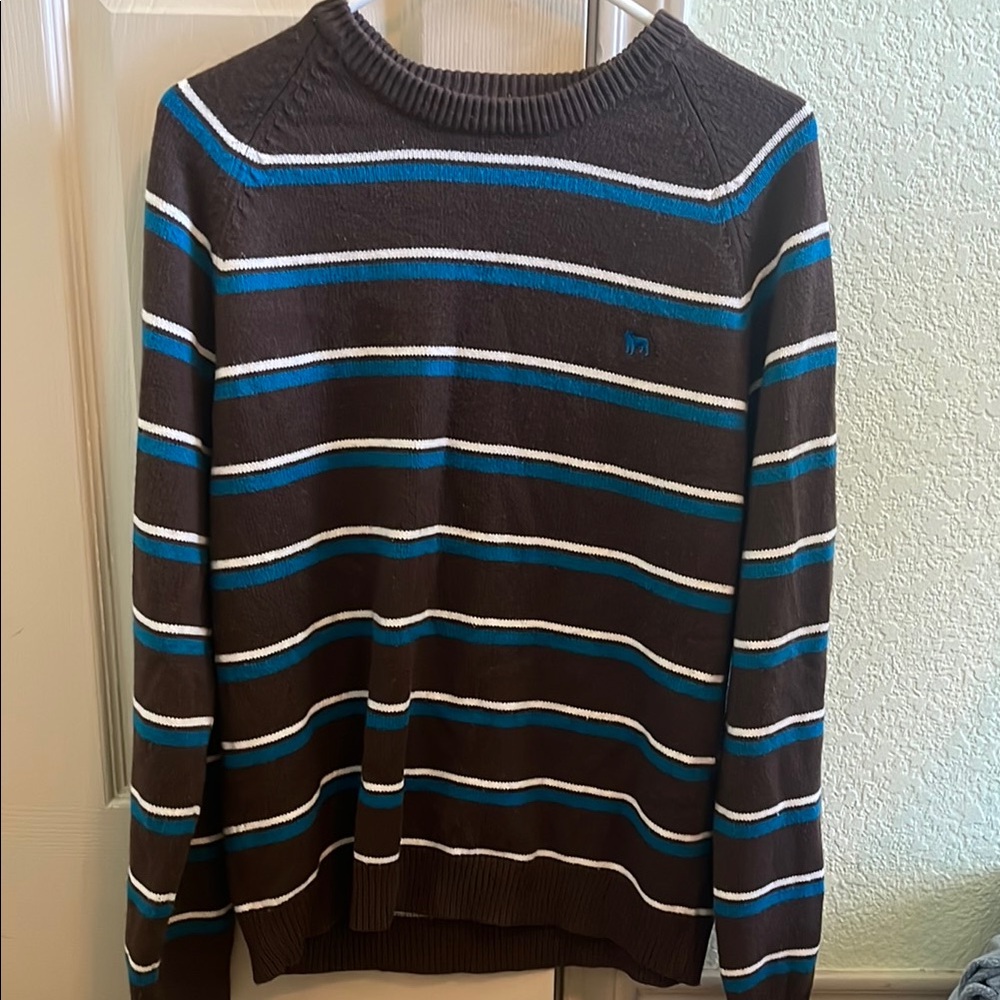 Men's Striped Sweater - Brown and Blue